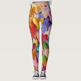 Valentine’s Day Leggings – Romantic Heart Pattern 