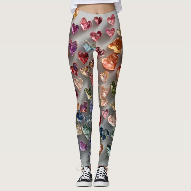 Valentine’s Day Leggings – Romantic Heart Pattern  (Frente)