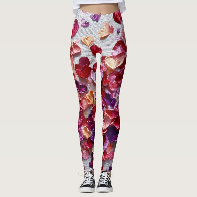 Valentine’s Day Leggings – Romantic Heart Pattern  (Frente)
