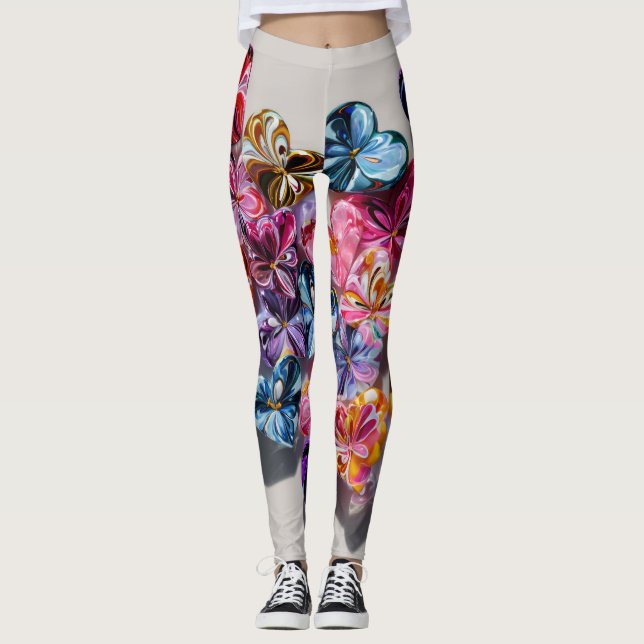 Valentine’s Day Leggings – Romantic Heart Pattern  (Frente)