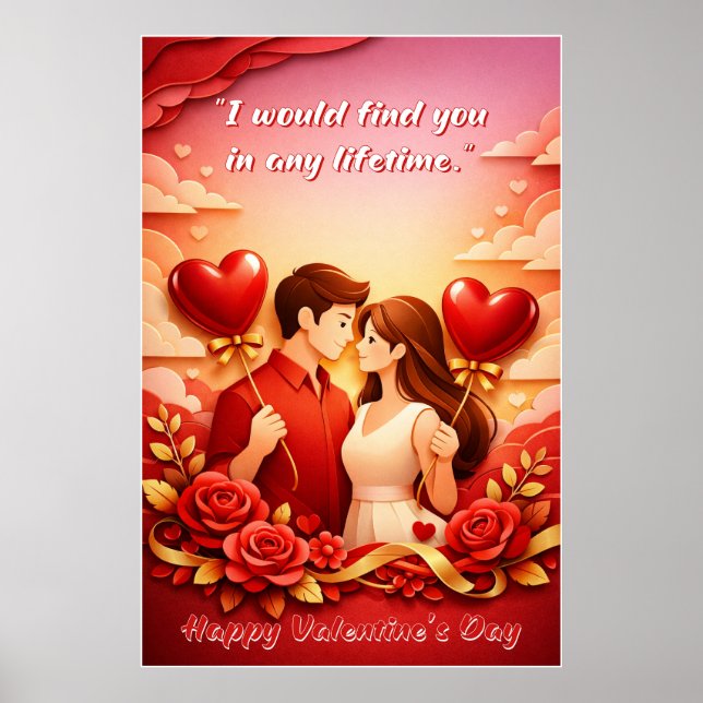 Valentine’s Day Love Quote Poster (Frente)