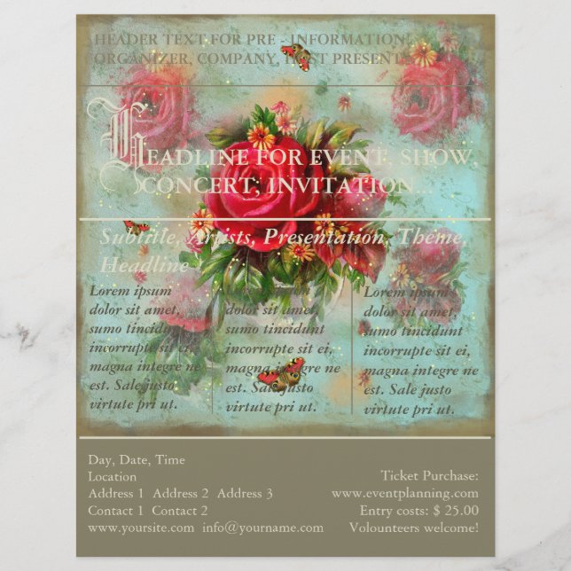 Valentines And Roses - Event Flyer (Frente)