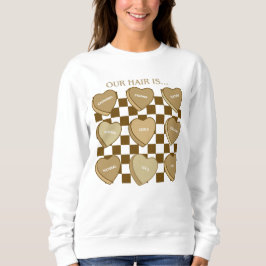 Valentine's Candy Hearts Black Hair Pullover