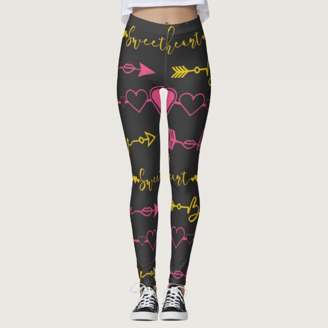 Valentine's Day Seamless Pattern Leggings (Frente)