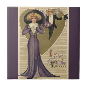 Valentine's Day Vitoriano Antigo, Senhora de Roxo