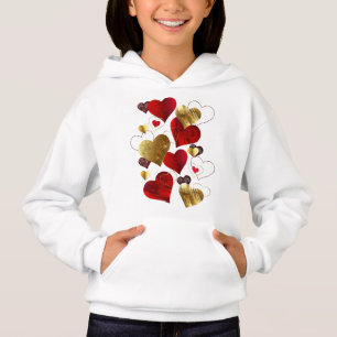 Valentines dourados e vermelhos