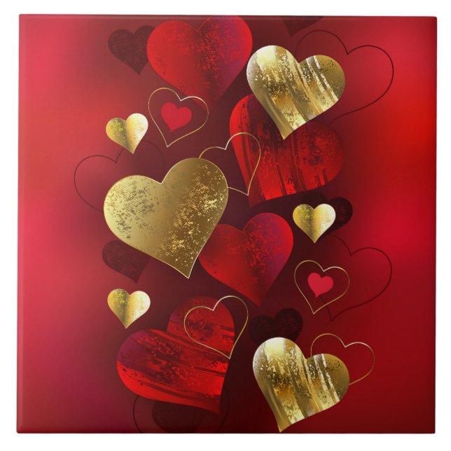 Valentines dourados e vermelhos (Frente)