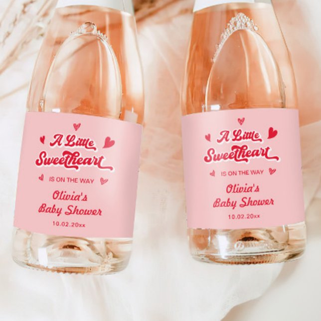 Valentines Little Sweetheart Baby Shower Champagne (Criador carregado)
