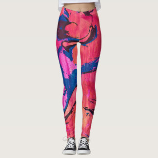 Valiant 1 Vibrant Leggings Vermelho Azul Abstrato