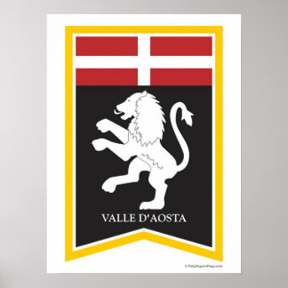 Valle D'Aosta Itália Regional Crest Art Impressão