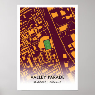 Valley Parade Poster - Home of Bradford City AFC
