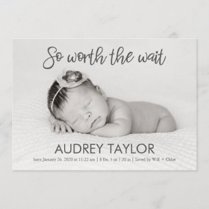 Valor o anúncio do nascimento do bebê da foto da