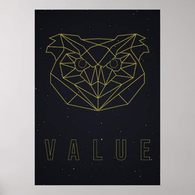 Valor poster de confirmação do origami amarelo. (Frente)