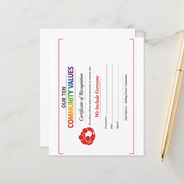 Value Inclusion Certificate 4.5x 5.6 Paper Sheet (Frente/Verso In Situ)