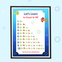 Vamos Aprender a Contar até 10 Poster para Criança