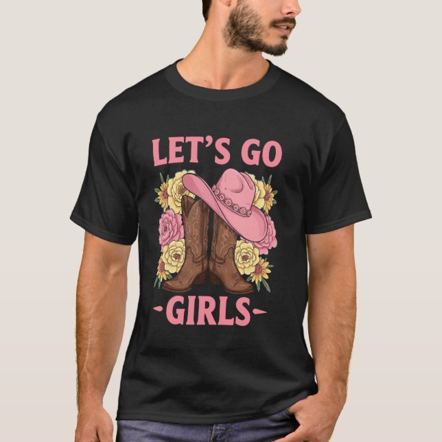 Vamos Camisetas de Meninas Retro Rodeio Amor Ocide (Frente)