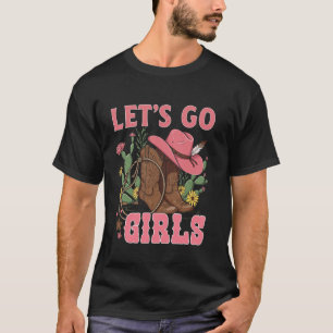 Vamos Camisetas de Meninas Rodeio Retro Ocidental