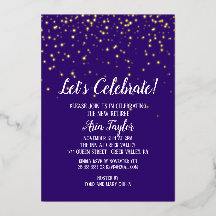 Vamos celebra Confetti Dourada no Partido Roxo Dou