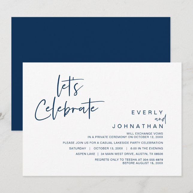 Vamos Celebrar, Convite de Casamento Fugitivo (Frente/Verso)