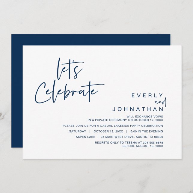 Vamos Celebrar, Convite de Casamento Furtivo (Frente/Verso)