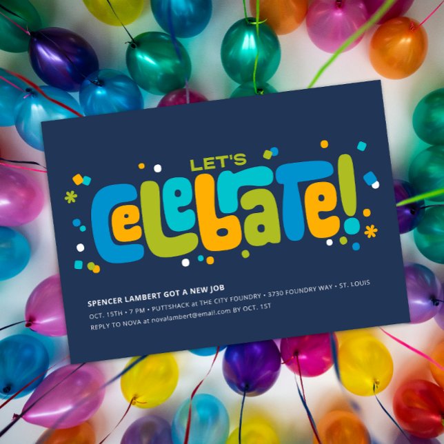 Vamos Celebrar! Convite de Festa (Let's Celebrate! Party Invitation)