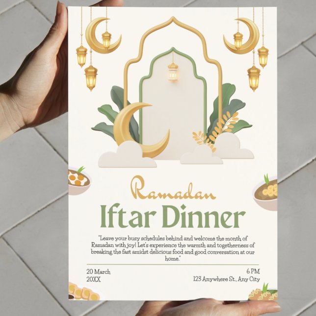 Vamos Celebrar o Iftar! Convite Divertido para o R (Let's Celebrate Iftar! Playful Ramadan Invitation)
