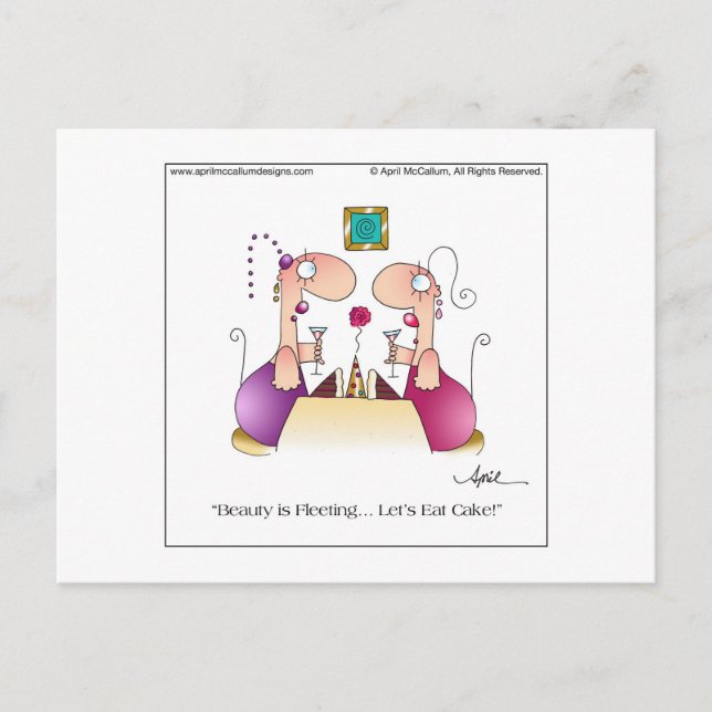 VAMOS COMA BOLO! Cartão postal de April McCallum (Frente)