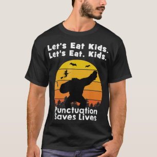 Vamos comer crianças camisa Bigfoot Halloween Eng