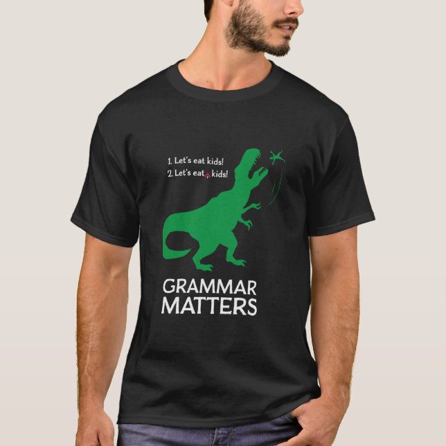 Vamos Comer Crianças Camiseta de Gramática Diverti (Frente)
