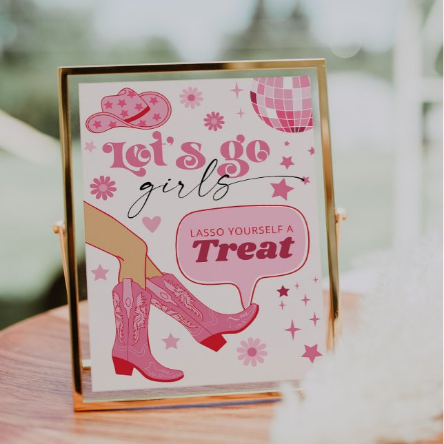 Vamos de Festa de aniversário de vaqueira rosa - T (Criador carregado)