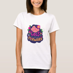 Vamos em frente - Camisa T Floral Motivacional.