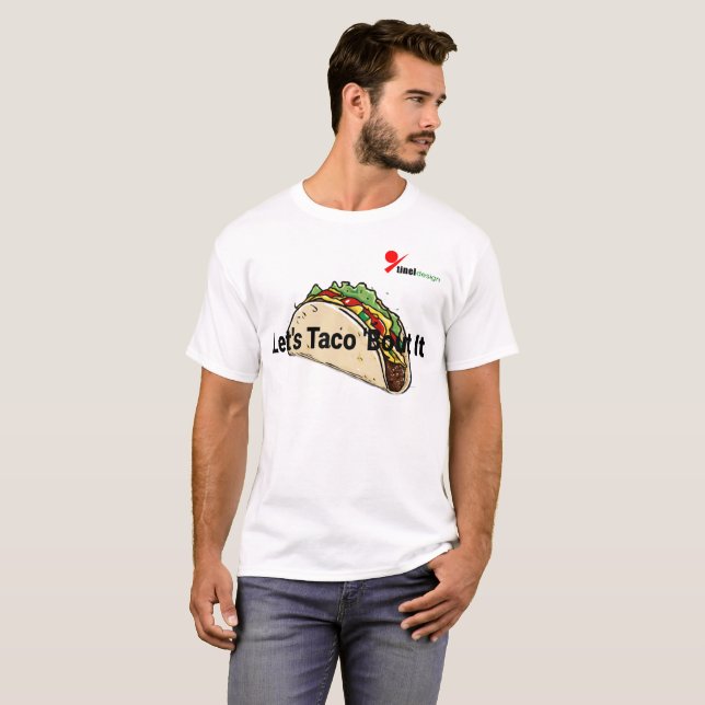"Vamos Falar de Taco" Camiseta Divertida com Troca (Frente Completa)