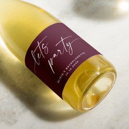 Vamos festejar. Burgundy - Escrita moderna bachelo