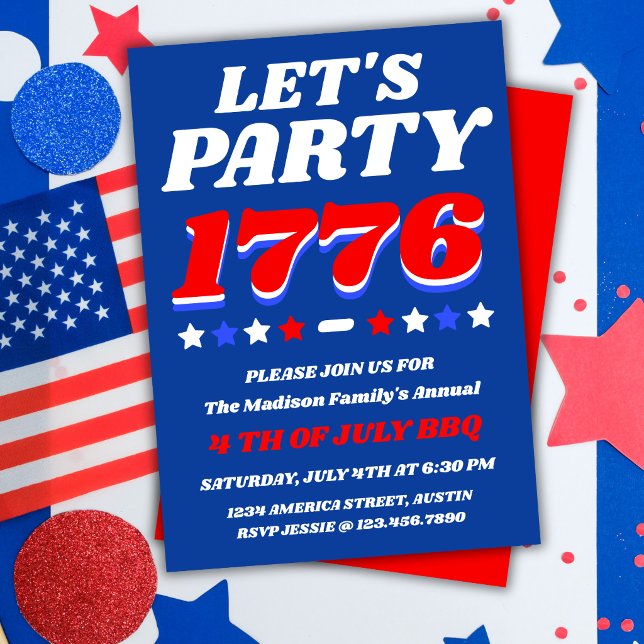 Vamos Festejar Como Se Fosse 1776 EUA 250 Convite (Criador carregado)