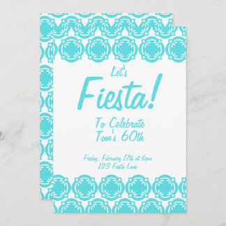 Vamos Festejar! Convite Azul Personalizável