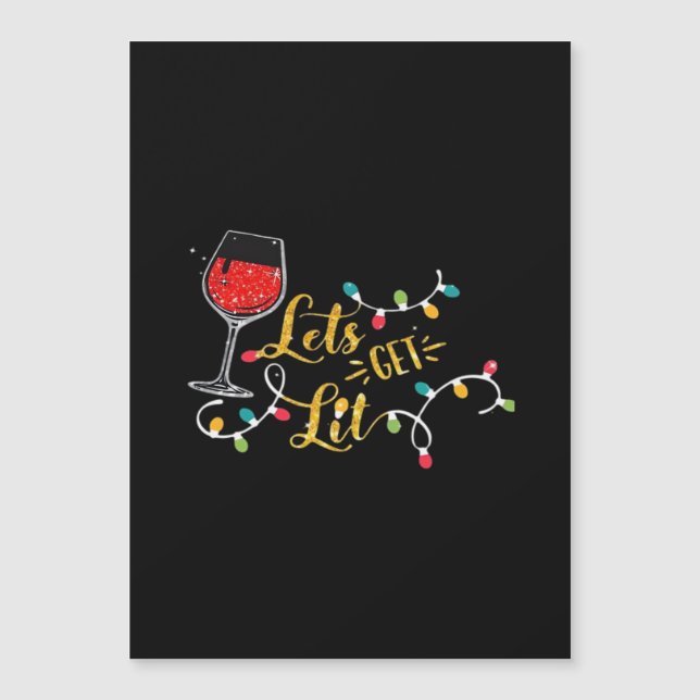Vamos Ficar Bêbados Copos de Vinho Luzes de Natal  (Frente)