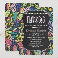 Vamos Flamingle Convite de Formatura Tropical