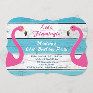 Vamos Flamingle Strike Convite de aniversário