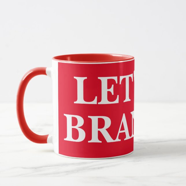 VAMOS GO BRANDON 11oz - caneca vermelha e branca  (Esquerda)