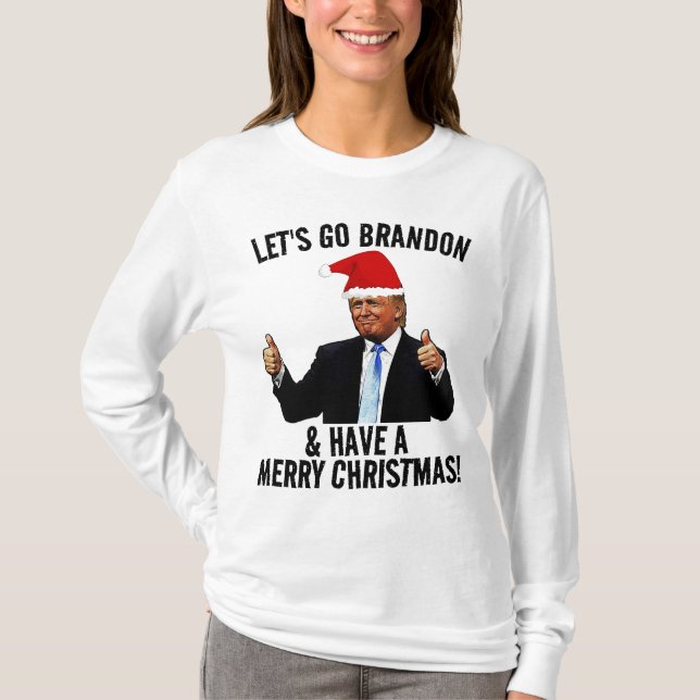 VAMOS GO BRANDON CHRISTMAS TRUMP T-SHIRTS CAMISETA (Frente)