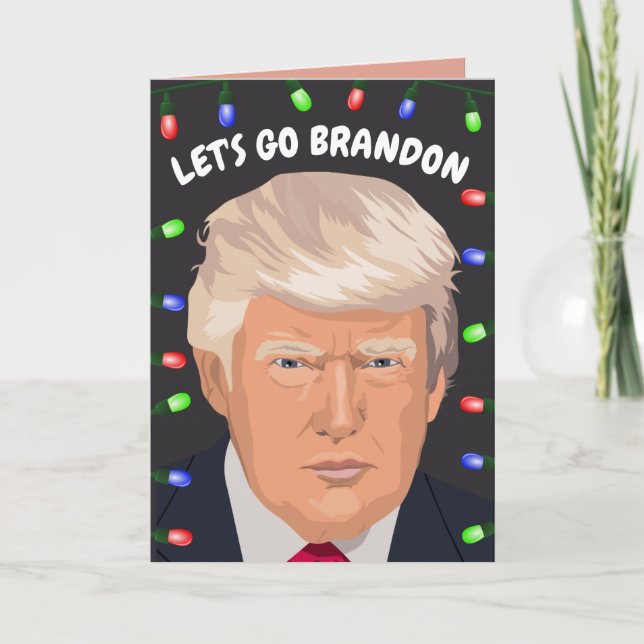 VAMOS GO BRANDON DONALD TRUMP cartões de Natal (Frente)