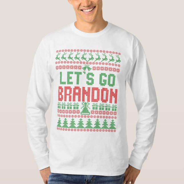 Vamos Go Brandon Engraçado Suéter de Natal Feio (Frente)