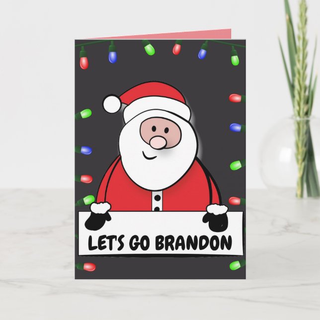 VAMOS GO BRANDON SANTA CLAUS cartões de Natal (Frente)