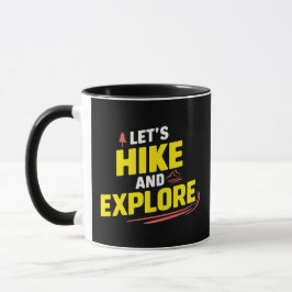 Vamos Hike e Explore, caneca preta