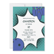 Vamos Ir Boliche 10º Convite de aniversário