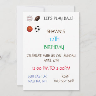 "VAMOS JOGAR BOLA" CONVITES DE ANIVERSÁRIO INFANTI