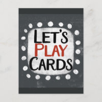 Vamos Jogar Cartas Cartão Postal