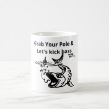 Vamos Kick Bass Engraçado Canecas de pesca e bated