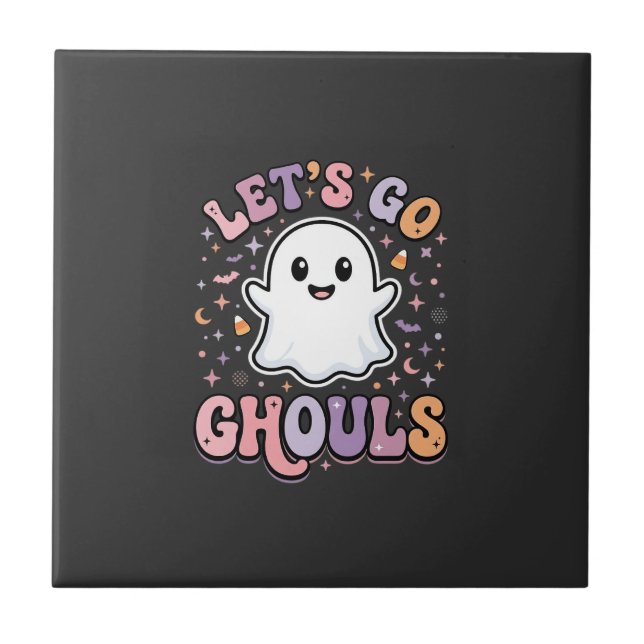 Vamos Lá Espíritos Halloween Fantasma Fofo Design  (Frente)