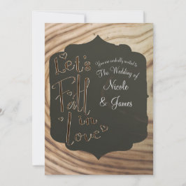 Vamos nos Apaixonar Convite de Casamento Rústico M